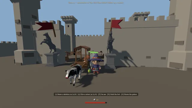 Inside the fort: a market cart against the castle wall.